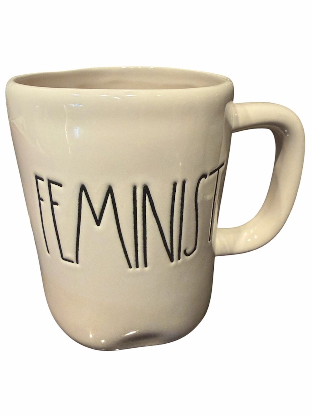 Rae Dunn Feminist Ceramic Mug with Black Lettering coffee cup Feminism